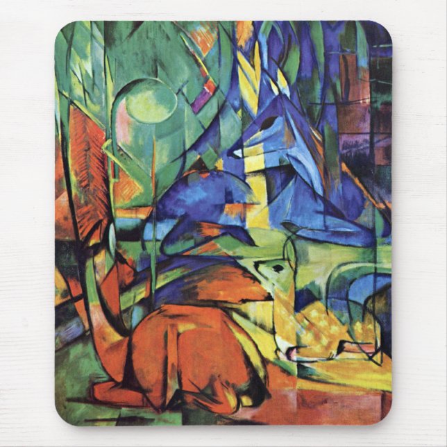 Franz Marc - Rotwild im Wald (ii) Mousepad (Vorne)