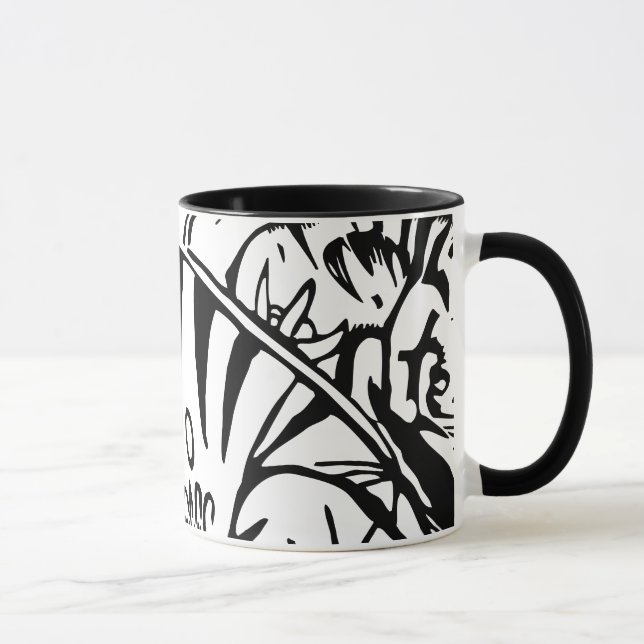 Franz Marc - Schwarz-Weiß-Tiger - Abstrakte Kunst Tasse (Rechts)