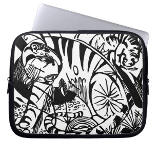 Franz Marc - Schwarzer und Weißer Tiger - Abstrakt Laptopschutzhülle