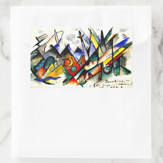 Franz Marc - Sonatine für Violine und Klavier Rechteckiger Aufkleber (Tasche)