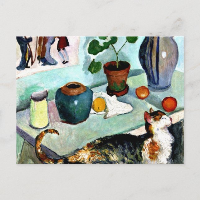 Franz Marc - Stillleben mit Katze Postkarte (Vorderseite)