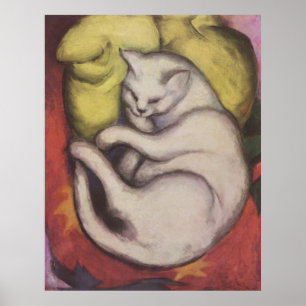 Franz Marc - Tomcat mit gelbem Kissen 1912 Katze T Poster