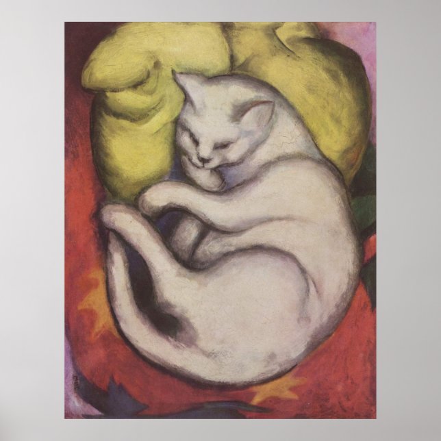 Franz Marc - Tomcat mit gelbem Kissen 1912 Katze T Poster (Vorne)