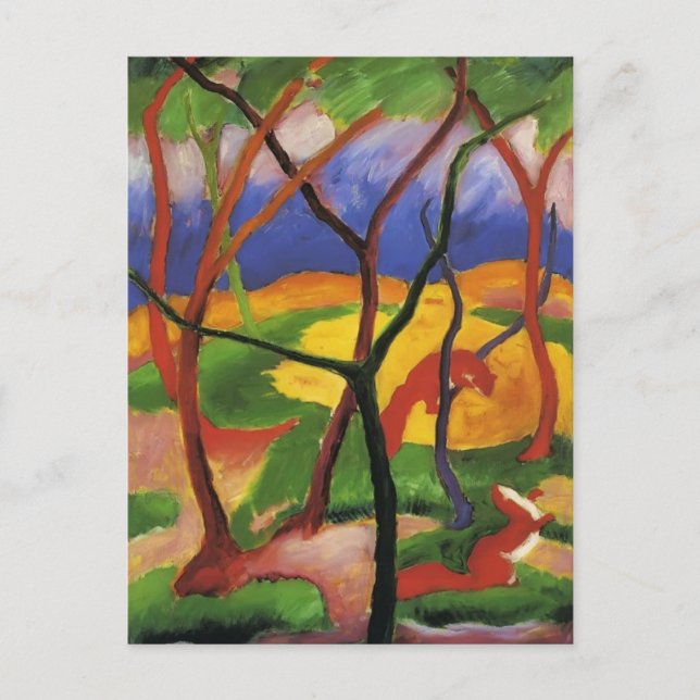 Franz Marc - Weasels Playing Postkarte (Vorderseite)