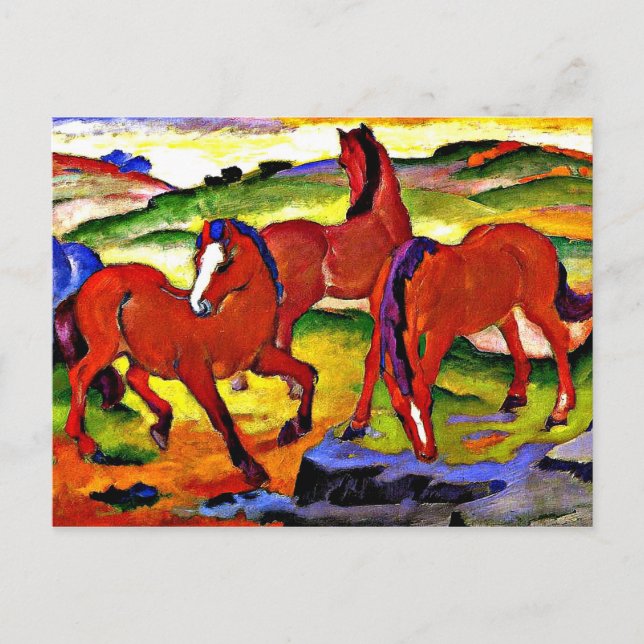 Franz Marc - Weidepferde IV. 1911 Postkarte (Vorderseite)