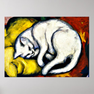 Franz Marc - Weiße Katze. Franz Marc 1912 Gemälde. Poster