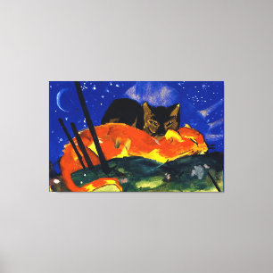 Franz Marc - Zwei Katzen, berühmtes Gemälde, Leinwanddruck
