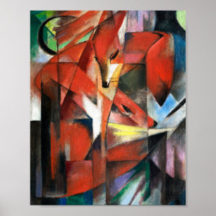 Franz Marc's berühmtes Gemälde The Foxes (1913). Poster