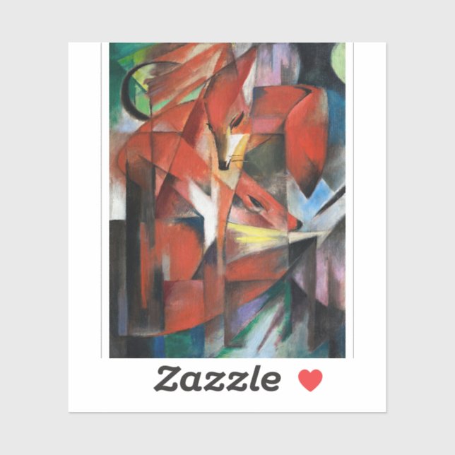 Franz Marc's The Foxes (1913)  Aufkleber (Blatt)