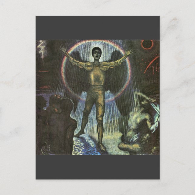 Franz von Stuck - Der Engel des Gerichts Postkarte (Vorderseite)