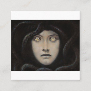 Franz Von Stuck - Kopf der Medusa Quadratische Visitenkarte