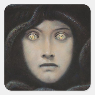 Franz von Stuck - Leiter der Medusa Quadratischer Aufkleber