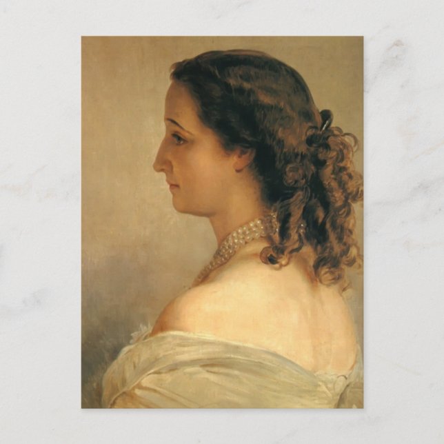 Franz Winterhalter: Eugenie, Kaiserin des Französi Postkarte (Vorderseite)