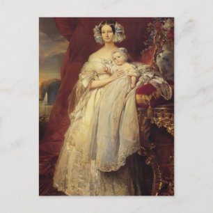 Franz Winterhalter-Herzogin von Orlean mit seinem  Postkarte