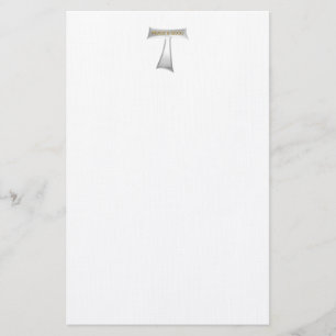Franziskaner Tau Cross Frieden und gutes Silver & Briefpapier