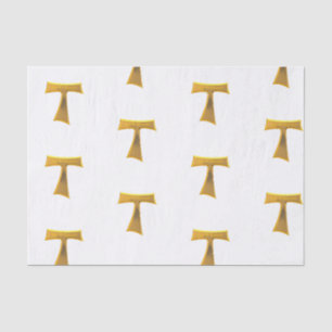 Franziskaner Tau Cross Pax Et Bonum Gold Metallic Seidenpapier