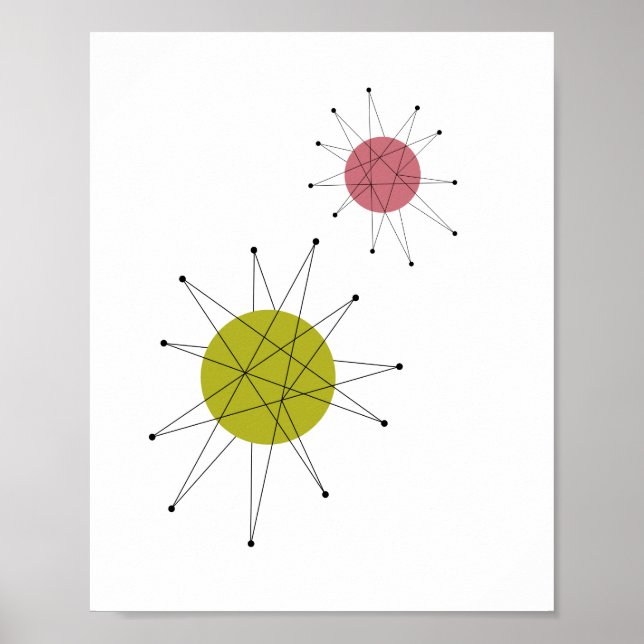 Franziskanische Sternexplosion Avocado Green Pink  Poster (Vorne)