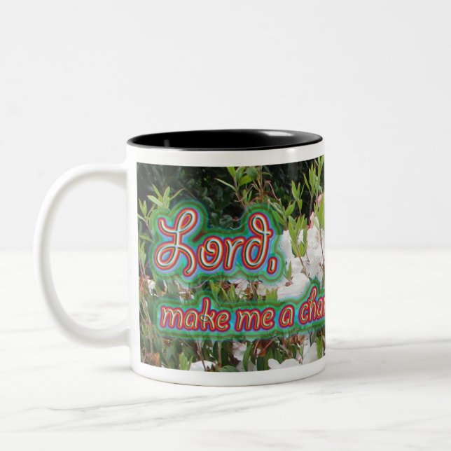 Franziskus-GebetsKaffeetasse Zweifarbige Tasse (Links)
