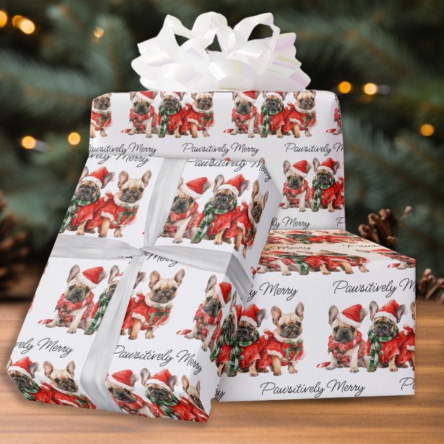Franzose Bulldog Hunde Personalisiert Weihnachten Geschenkpapier (Von Creator hochgeladen)