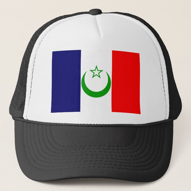 Franzose-Marokko-Flagge Frankreich-Koloniensymbol Truckerkappe (Vorderseite)