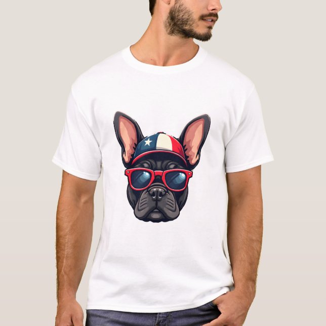 Franzose mit US-Farben (5) T-Shirt (Vorderseite)
