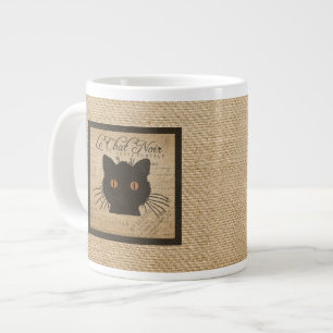 Franzosen Burlap Le Chat Noir die schwarze Katze Jumbo-Tasse