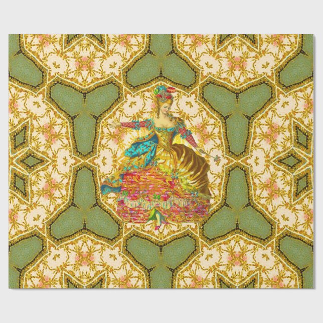 Franzosen Danse Eleganz Geschenkpapier (Flach)