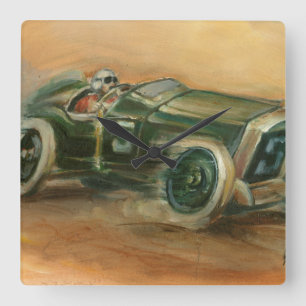 Franzosen Grandprix Racecar durch Ethan Harper Quadratische Wanduhr