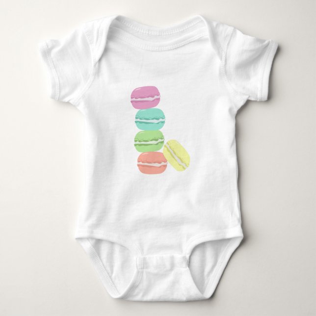 Franzosen Macaron Baby Strampler (Vorderseite)