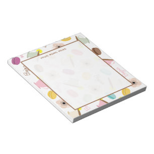 Franzosen Macarons Anemonen-u. Teacups-Notizblock Notizblock