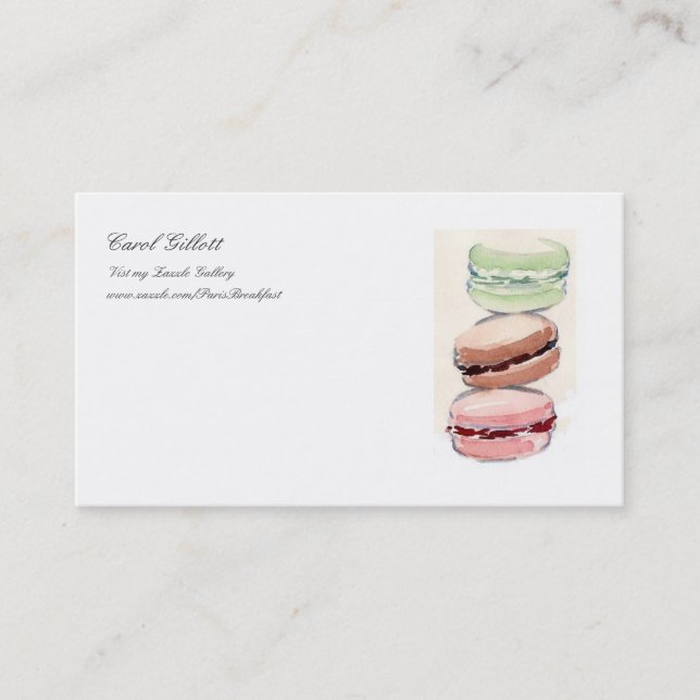 Franzosen Macarons Geschäfts-Karte Visitenkarte (Vorderseite)