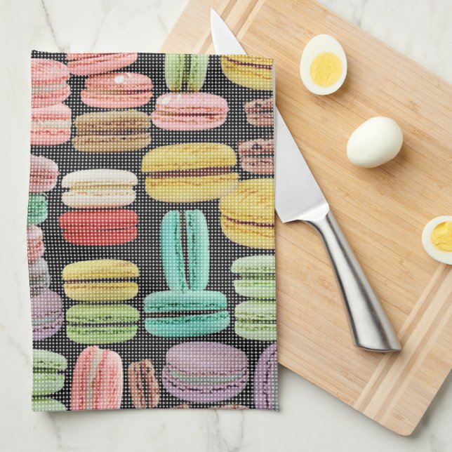 Franzosen Macarons Pop-Kunst Geschirrtuch (Viertel Falte)