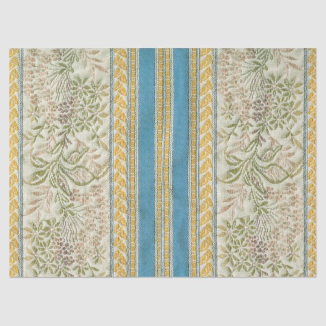 Franzosen stickten Blumen-Gewebe-Blick Seidenpapier (Vorderseite)