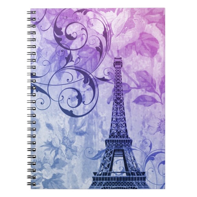 Franzoseparis Eiffel des hübschen girly Chic lila Notizblock (Vorderseite)