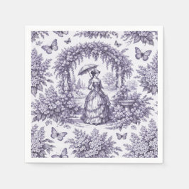 Französin im Garten Toile de Jouy Serviette