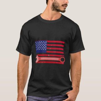 Französisch-amerikanische Flagge für Mechanik T-Shirt