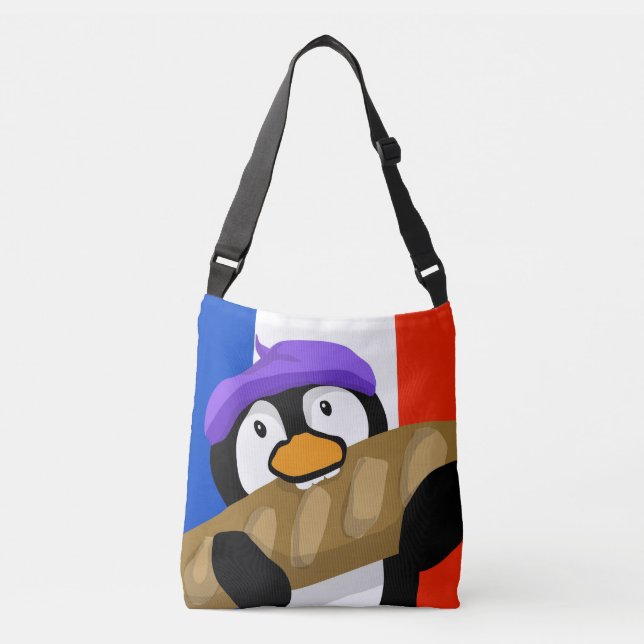 Französisch Baguette Penguin Tragetaschen Mit Langen Trägern (Vorderseite)