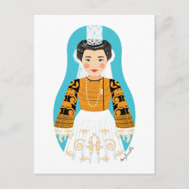 Französisch, Bigoudène Matryoshka Postkarte