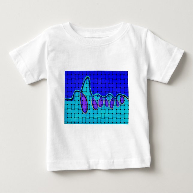 Französisch Blau Abstrakt mit Woven Texture Baby T-shirt (Vorderseite)