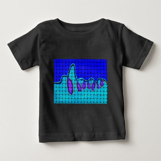 Französisch Blau Abstrakt mit Woven Texture Baby T-shirt (Vorderseite)