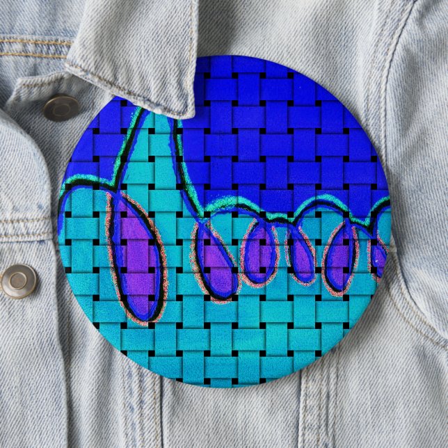 Französisch Blau Abstrakt mit Woven Texture Button (Beispiel)