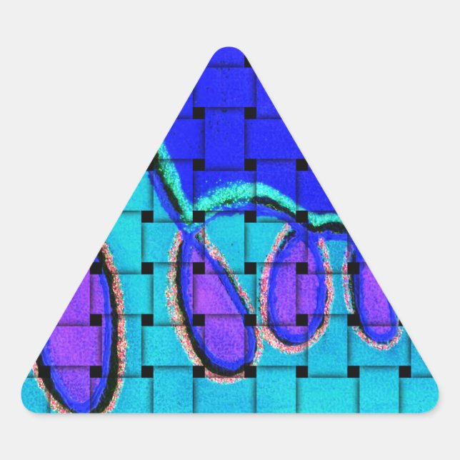 Französisch Blau Abstrakt mit Woven Texture Dreieckiger Aufkleber (Vorderseite)