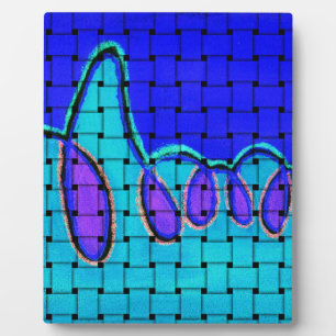 Französisch Blau Abstrakt mit Woven Texture Fotoplatte