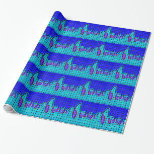 Französisch Blau Abstrakt mit Woven Texture Geschenkpapier
