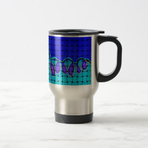 Französisch Blau Abstrakt mit Woven Texture Reisebecher