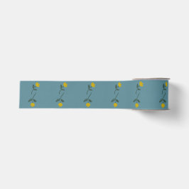 Französisch Blau + Gelbes Blumenband Ripsband