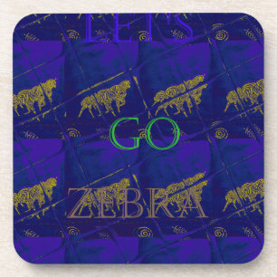 Französisch Blau "Let's Go Zebra" Abstrakte Printw Getränkeuntersetzer