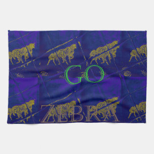 Französisch Blau "Let's Go Zebra" Abstrakte Printw Handtuch