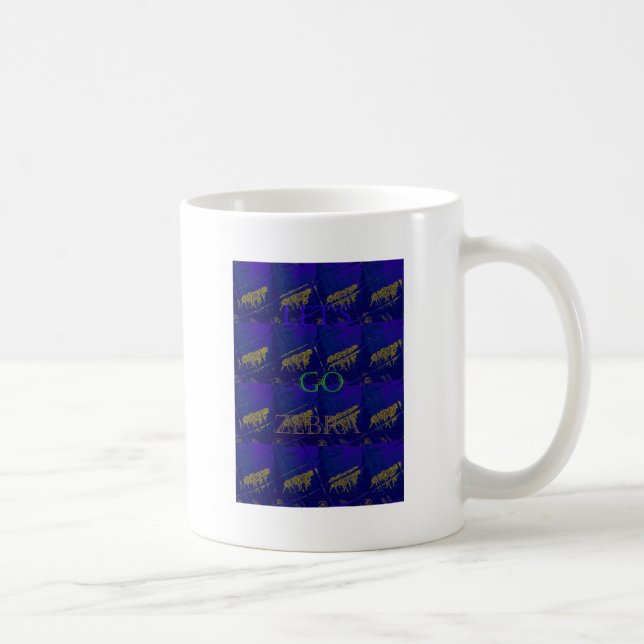 Französisch Blau "Let's Go Zebra" Abstrakte Printw Kaffeetasse (Rechts)