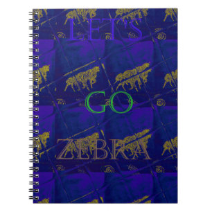 Französisch Blau "Let's Go Zebra" Abstrakte Printw Notizblock